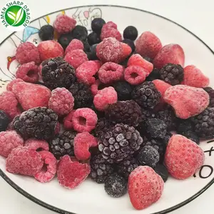 IQF campuran beku organik Berry campuran buah stroberi Raspberry Blackberry Blueberry campuran buah Medley