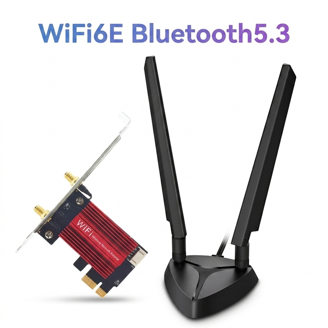 Tri-Band AXE3000 Pro WiFi 6E PCIe Adapter High Speed Wireless Network Card for Desktop PC