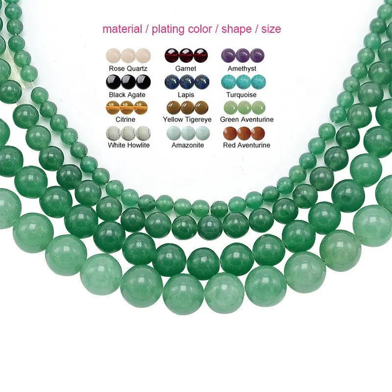Perles rondes pour la fabrication de bijoux, <span class=keywords><strong>Aventurine</strong></span> verte naturelle pour bricolage, 4mm 6mm 8mm 10mm, livraison gratuite