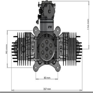 Motor de Gasolina para Modelo de Avión DLE222, Cuatro Cilindros, Dos Tiempos, Escape Lateral, Refrigerado por Aire Natural, Arranque Manual, Cilindrada 222CC, DIY - Product Image 4