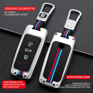 Étui de protection pour clé de voiture en alliage de zinc et gel de silice pour Volkswagen <span class=keywords><strong>2022</strong></span> TOUAREG, porte-clés VW, accessoires de sac - Product Image 2