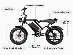Le vélo électrique le plus branché et le <span class=keywords><strong>meilleur</strong></span> entrepôt de l'UE Dropshipping New S8 1000W Mountain Bike 20 Inch Tire 250W Ebike Electric Bike - Product Image 2