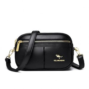 2026 New Style Fashion Women's Messenger Bag Durable PU <b>Leather</b> Zipper <b>Rivet</b> Detail. Cross-Body Adjustable Strap for Daily Use. - Product Image 1