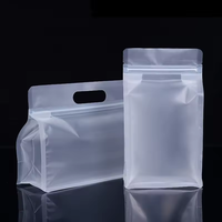 Sacs d'emballage personnalisés givrés transparents à fermeture éclair avec poignée et fond plat pour poudres, aliments et noix – Sachets à fermeture éclair personnalisés à fond plat