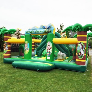 Castillo hinchable de gran tamaño, hinchable, comercial, jungla, centro activo, animales, <span class=keywords><strong>parque</strong></span> <span class=keywords><strong>infantil</strong></span> - Product Image 1