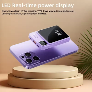 Logo personnalisé coloré 10000mAh magnétique Portable Power Bank charge rapide 5000mah chargeur sans fil batterie LI-polymère - Product Image 5