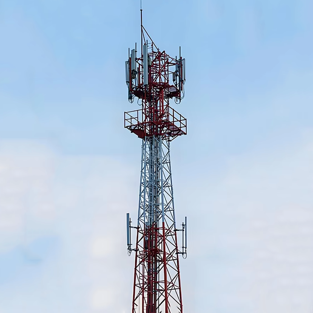 40m 4-Legged Communication Steel Tower with 35+ Year Lifetime Hot Dip Galvanized Angle Steel Lattice for 5G Base Station