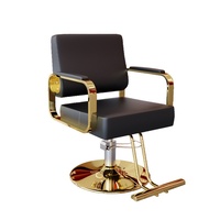 Chaise de salon pivotante hydraulique en acier inoxydable, tabouret de barbier réglable en hauteur, chaise de coiffure pour la coupe, la coloration et le coiffage
