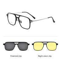 Lunettes de soleil polarisées de luxe en gros d'usine pour hommes femmes 3-en-1 Clip magnétique Double pont Vision nocturne ombre personnalisable