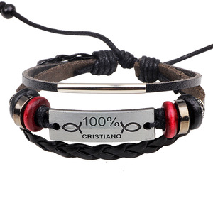 Woven Leather <b>Bracelet</b> Gold And Silver <b>Infinity</b> Symbol Couple Jewelry Promotional Wristbands - Product Image 5