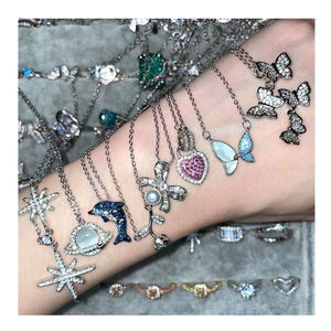 Joyería Moda Joyería de plata Collares Moda Unicornio Collar en capas Dijes Joyeria cadenas de pareja jollas de plata 925 - Product Image 1