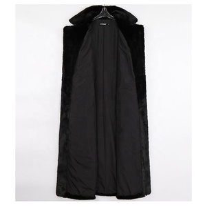 <span class=keywords><strong>Manteau</strong></span> <span class=keywords><strong>long</strong></span> <span class=keywords><strong>noir</strong></span> en fausse fourrure pour femme de luxe de haute qualité avec ceintures d'automne et d'hiver vente en ligne - Product Image 4