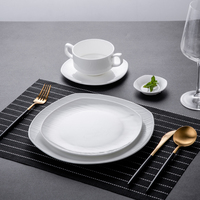 Ensemble de vaisselle carré élégant en porcelaine porcelaine Ensembles de vaisselle en porcelaine Vaisselle Vaisselle Ensembles d'assiettes Vaisselle pour restaurant