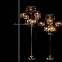 Lampe décorative LED en acrylique doré pour allée de mariage, toile de fond, scène en T, arche luxueuse personnalisable