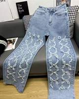 Nouveauté : Jean ample et confortable pour femme, taille haute, coupe droite, avec plusieurs poches, pantalon de travail durable