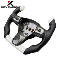 Modification du volant sport en fibre de carbone KBV Tesla Model 3/Y avec 2 branches - Style course F1