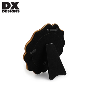 Cadre photo rond en MDF vintage floral personnalisé DX Designs, 4/5 pouces, en bois brun, pour décoration de table et murale - Product Image 3