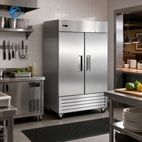 Réfrigérateur vertical en acier inoxydable pour l'Amérique du Nord, homologué UL, double porte, température unique, pour équipement de restaurant