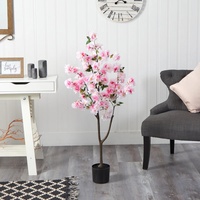 Arbre artificiel à fleurs de cerisier, fleurs de cerisier artificielles avec pot pour décoration intérieure et extérieure, plante décorative pour la maison