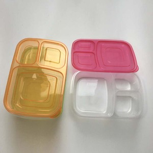 6 gói <span class=keywords><strong>Stackable</strong></span> lò vi ba đưa ra container thực phẩm Hộp 3 ngăn lấy đi thực phẩm lưu trữ và container Set - Product Image 6