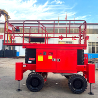 Plateforme de travail mobile à ciseaux tout-terrain autopropulsée, hydraulique, diesel, hors route
