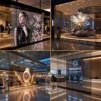 Écran LED transparent haute transparence, affichage LED à vision traversante, vitrine publicitaire numérique pour devanture de magasin
