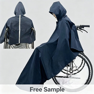Premium 240T Pongee Thickened <strong>Wheelchair</strong> Raincoat PVC Coated Waterproof <strong>Poncho</strong> with Reflective Strips for Disabled - Product Image 1