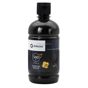 Artecho New Arrivals 500ml Black Acrylic Color Paint Non-toxic For Children And Adults Painting Materials