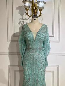 <span class=keywords><strong>Robe</strong></span> <span class=keywords><strong>de</strong></span> soirée sirène or arabe personnalisable longueur au sol <span class=keywords><strong>robe</strong></span> col rond Empire perlée pour les mariages - Product Image 5