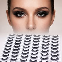 30 paires de faux cils en cheveux synthétiques, présentoir de styles variés, cils en bande naturels, spectaculaires et effilés, vente en gros pour salons