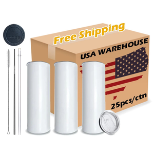 Vasos de Sublimación de 20 oz, Vasos de Sublimación con Pajita para Prensa de Calor, Borde Plano, Delgado, Recto - Product Image 1