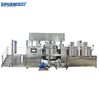 Mélangeur d'émulsifiant sous vide de type hydraulique 1500L PLC fabricant de cosmétiques équipement de mélange de machine avec réservoir d'eau et huile