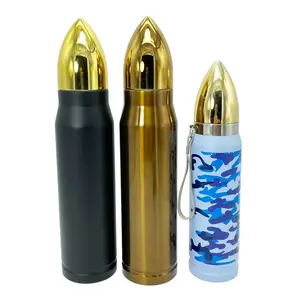 17oz/25oz Stainless Steel Shotgun Shell Copper Bullet Shape Vacuum Thermo Tumbler Cup Shotgun Shaped Thermo