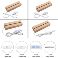 LED USB inscriptible rond ovale décor en bois base de lumière rougeoyante pour support de message en acrylique transparent vierge avec lampe de nuit stylo