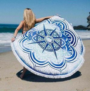 Wholesale Custom Circle Round <b>Beach</b> Pool Towel Fringe 150cm Throw Yoga Picnic <b>Blanket</b> Mat 300gsm - Product Image 1