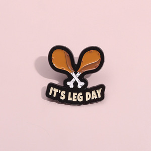 Bán Buôn Tùy Chỉnh Kim Loại Gà Ve Áo Pins Nó Là Chân Ngày Men Pin Với Thiết Kế Riêng Mềm Cứng Đúc Kỹ Thuật Thực Phẩm Logo Đùi - Product Image 2