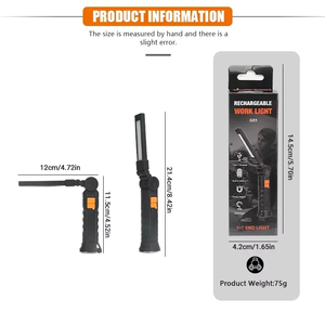 Wholesale Portable <b>Work</b> <b>Light</b> COB <b>LED</b> Flashlight USB <b>Rechargeable</b> Magnetic Lanterna Hanging Lamp Built in Battery Camping Torch - Product Image 4