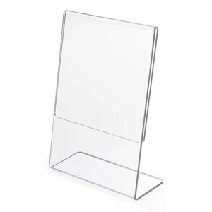 L Sign Holder Slant Back Sign Holders Portrait Ad Frames Clear Durable Flyer Display Stand for Office Home Store Restaurant