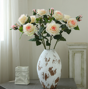 Fleur Artificielle Hydratante au Toucher Naturel, Rose Joyeuse, Décoration Artistique Moderne pour Salon et Entrée, Composition Florale - Product Image 4