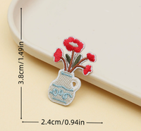 Patchs en tissu brodés, style maison, artistiques et confortables, thermocollants/auto-adhésifs, badges décoratifs faits à la main pour coques de téléphone, sacs