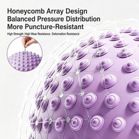 Nouvelle version améliorée : Ballon de massage à picots pour yoga, ballon de fascia, point de déclenchement, relaxation musculaire profonde, 25 cm, mini ballon de yoga pour Pilates