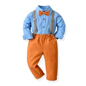 Enfant en bas âge garçons espagnol vêtements ensemble enfants à manches courtes chemise jarretelle Shorts tenues d'été bébé garçons vêtements ensembles - Product Image 5