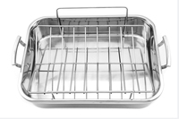 Rôtissoire en acier inoxydable 16.5 pouces grande avec grille