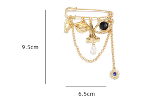 Broche Zooying <span class=keywords><strong>con</strong></span> borlas de ojos, nariz y boca exagerados, estilo dulce y divertido, pin de cintura ajustado <span class=keywords><strong>con</strong></span> características faciales para vestido de mujer - Product Image 5