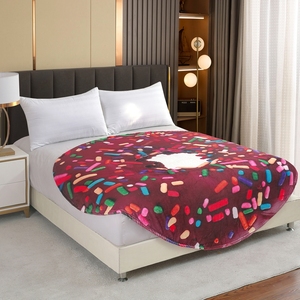 FY Vente à Chaud Flanelle Super Douce Recyclée Polyester Aliments Biscuits Donut Fruits Tarte Pizza Pepperoni Omelette Tortilla Couverture - Product Image 1