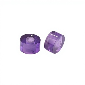 Cuentas Redondas de Amatista Púrpura Natural, Corte Liso, Alto Pulido, 14x8x5mm, Orificio Grande de 5mm, Piedras Preciosas Sueltas para Hacer Pulseras - Product Image 1