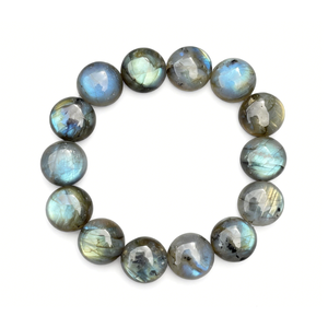 ลาบราโดไรต์สีเทาธรรมชาติคุณภาพสูง ขนาด 16 มม. ทรงกลมเจียระไนแบบคาโบชอง สำหรับทำเครื่องประดับ พร้อมเอฟเฟกต์เปลี่ยนสี - Product Image 6