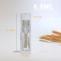 Tubes à gloss à lèvres vides transparents de 6,5 ml et 10 ml avec un grand pinceau, logo personnalisé, tubes à blush cosmétiques et emballage
