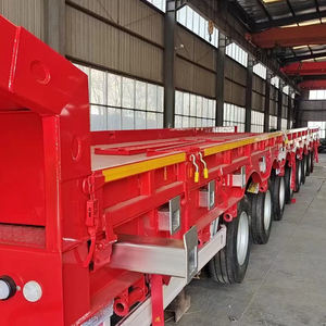 Semirremolque de cuello de cisne desmontable de 3 ejes, camión de hormigas de <span class=keywords><strong>cama</strong></span> baja Lowboy <span class=keywords><strong>con</strong></span> construcción de acero - Product Image 6