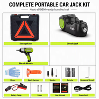 Kit Cric de Voiture Électrique Numérique 5 T avec Clé, Outils d'Urgence 5 Tonnes 12 V CC, Cric de Voiture Automatique Électro-Hydraulique et Pompe à Pneus